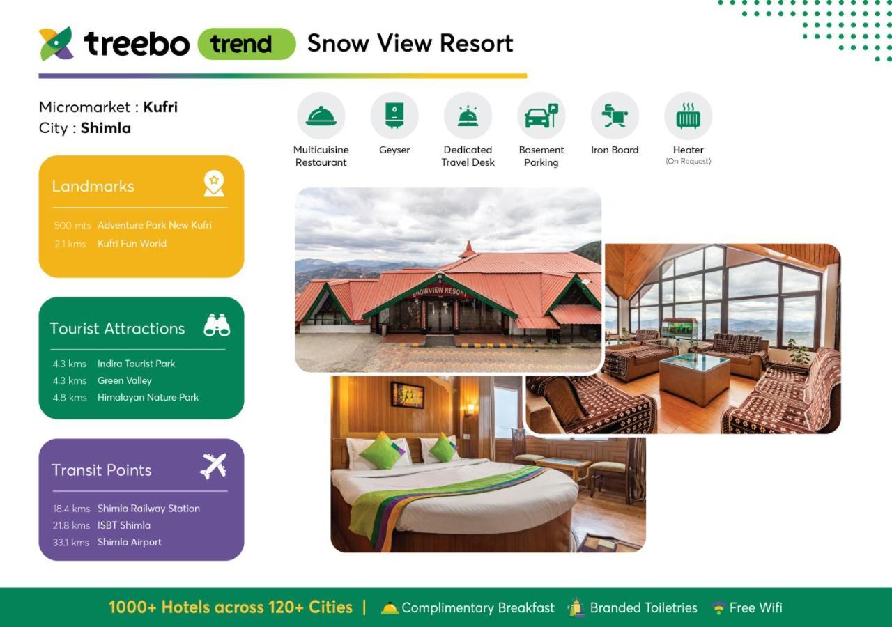 Treebo Trend Snow View Resort Kufri With Mountain View 西姆拉 外观 照片